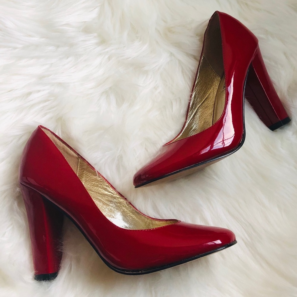 Steve Madden Statement Red Patent Pumps